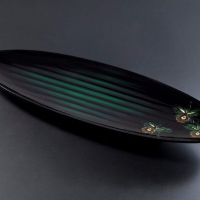 彫漆盛器「蘭花」