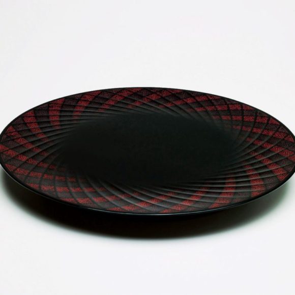 彫漆蒟醤盤-朱-2772